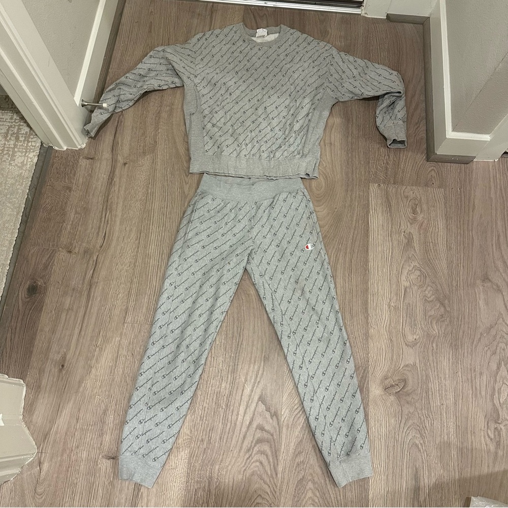 Champion Kids Gray Logo Sweat Set